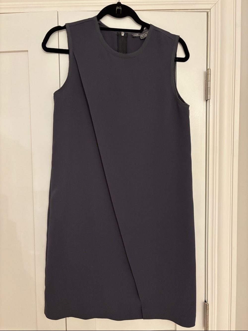 Vince Mini Shift Dress in Charcoal Gray